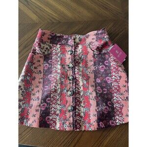 Amy Byer Corduroy Girls Floral Skirt  Button Front New W/Tag  Size 10-12M